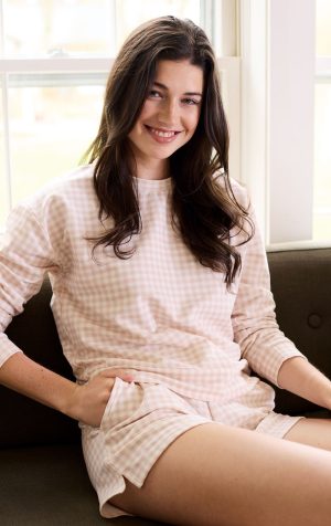 Gingham French Terry Shorts