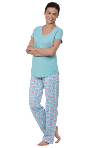 Short Sleeve V-Neck Pajamas